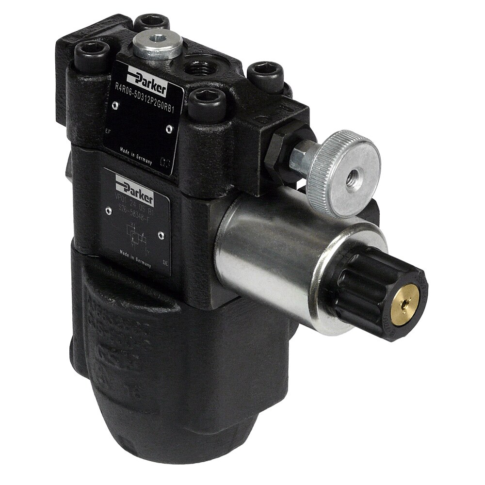 Parker Pilot Operated Pressure Reducing Valve, In-line Mounting - Series R4R / R4R*P2 DTA Hydraulics