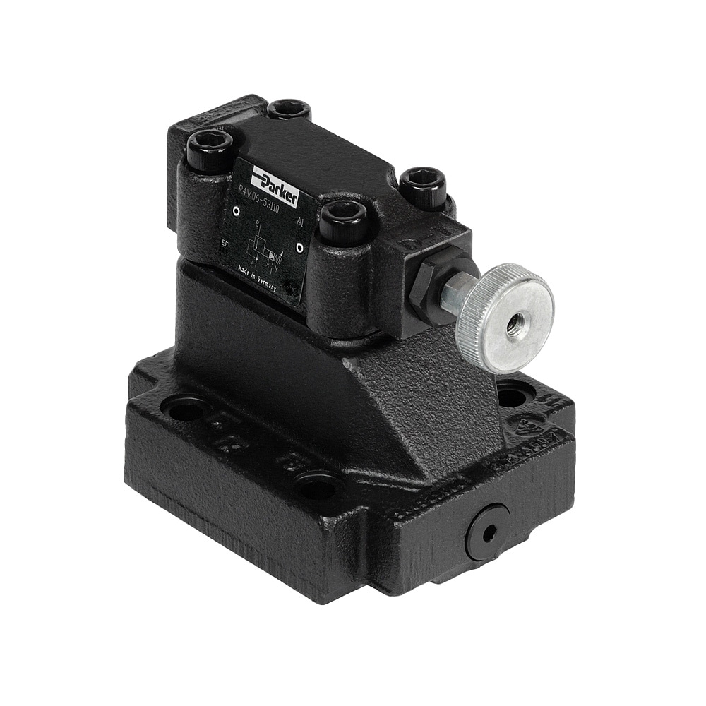 Parker Pilot Operated Pressure Relief Valve, Subplate Mounting - Series R4V/R6V / R4V/R6V Proportional DTA Hydraulics