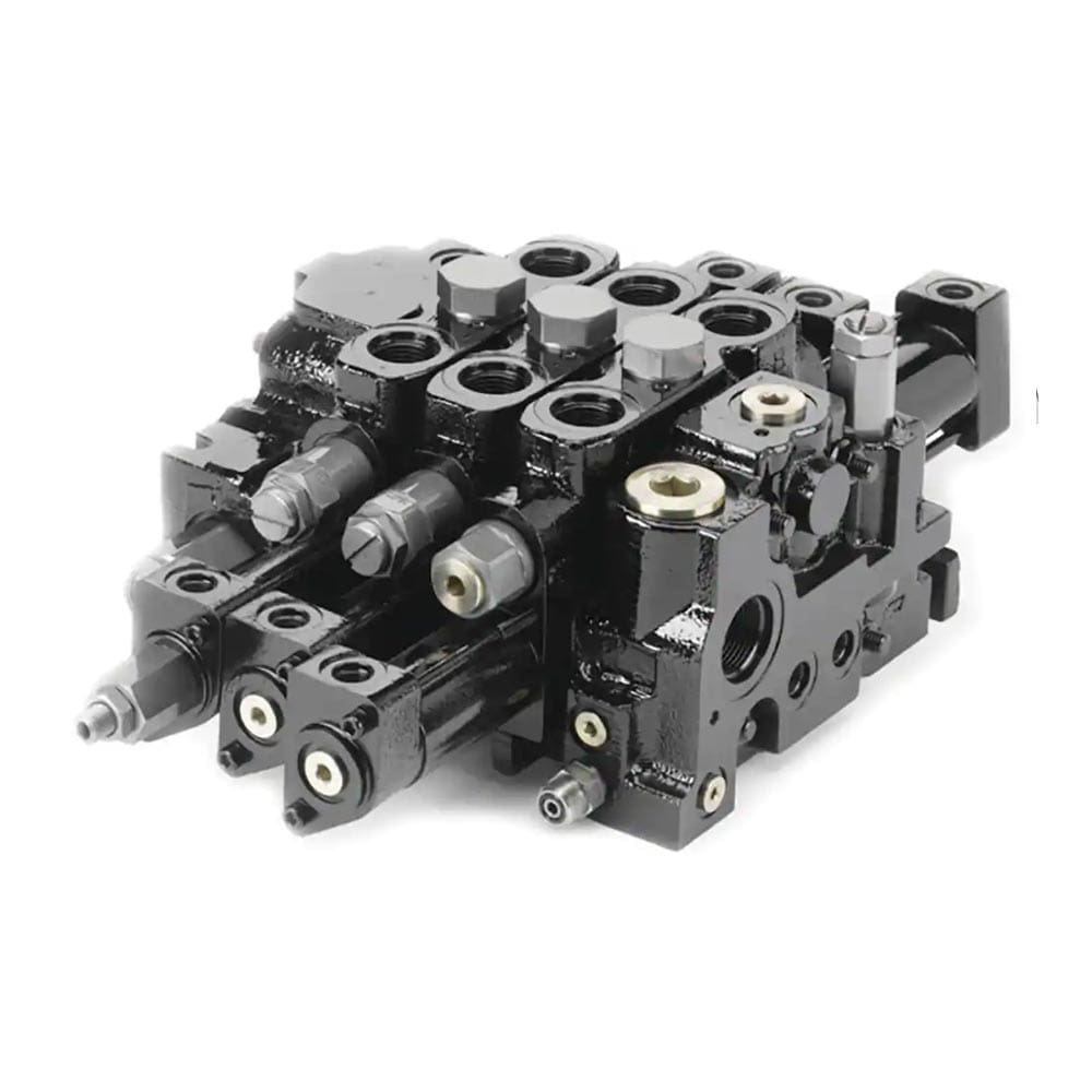 Black multi-spool sectional directional control valve