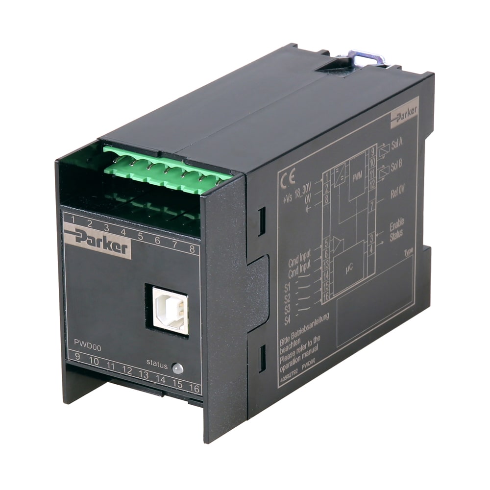 Parker E-Module for Proportional Directional Control Valves - Series PWD00A-400 DTA Hydraulics
